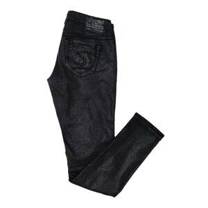 Retro Aiko Faux Snakeskin Skinny Jeans Pants for Women